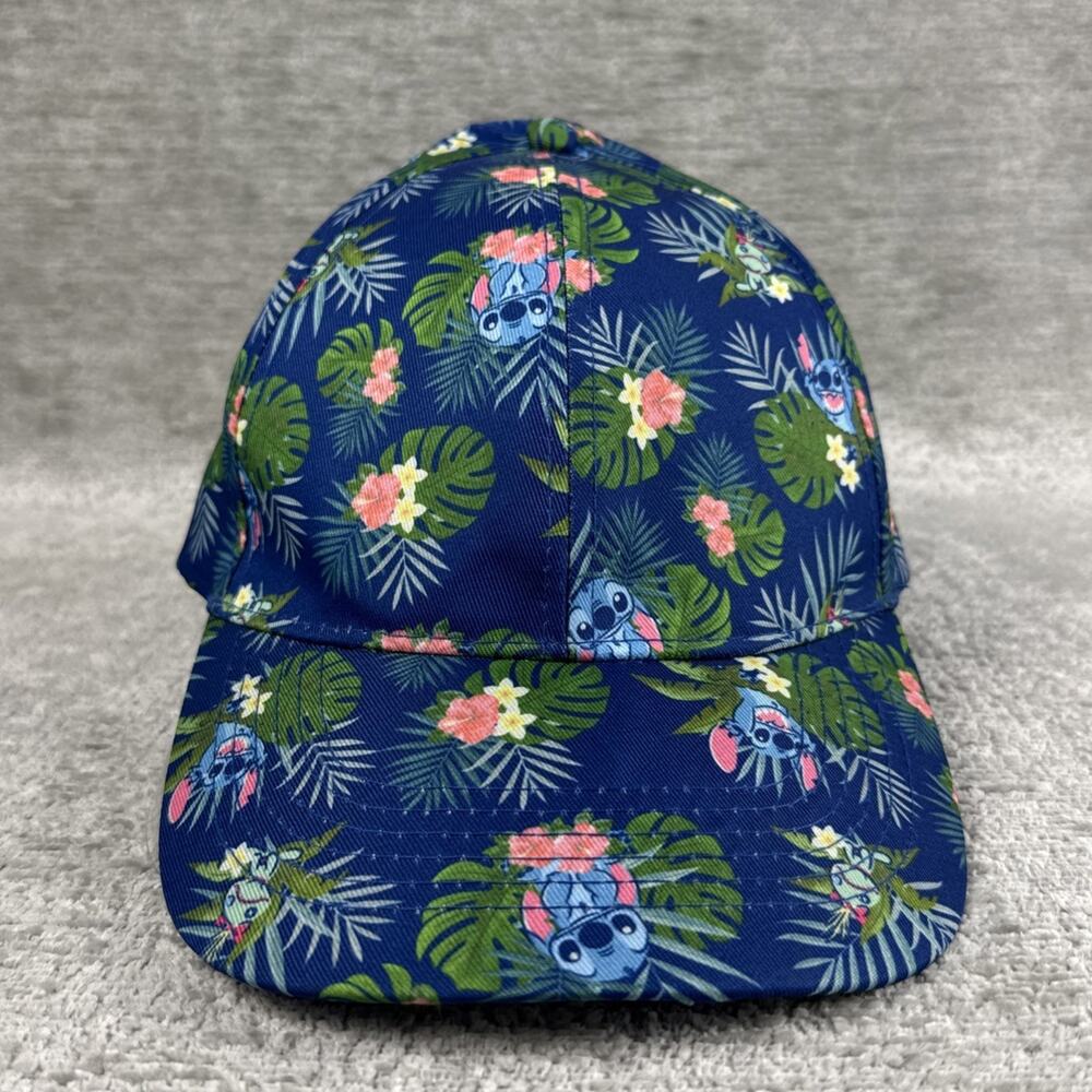 Disney Lilo & Stitch Baseball Cap Hat Tropical Floral Palm Leaf Adjustable Strap